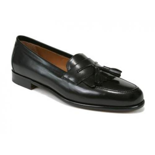 Mezlan "Santander" 0544 Black High Shine Umbranail Leather Loafer Shoes